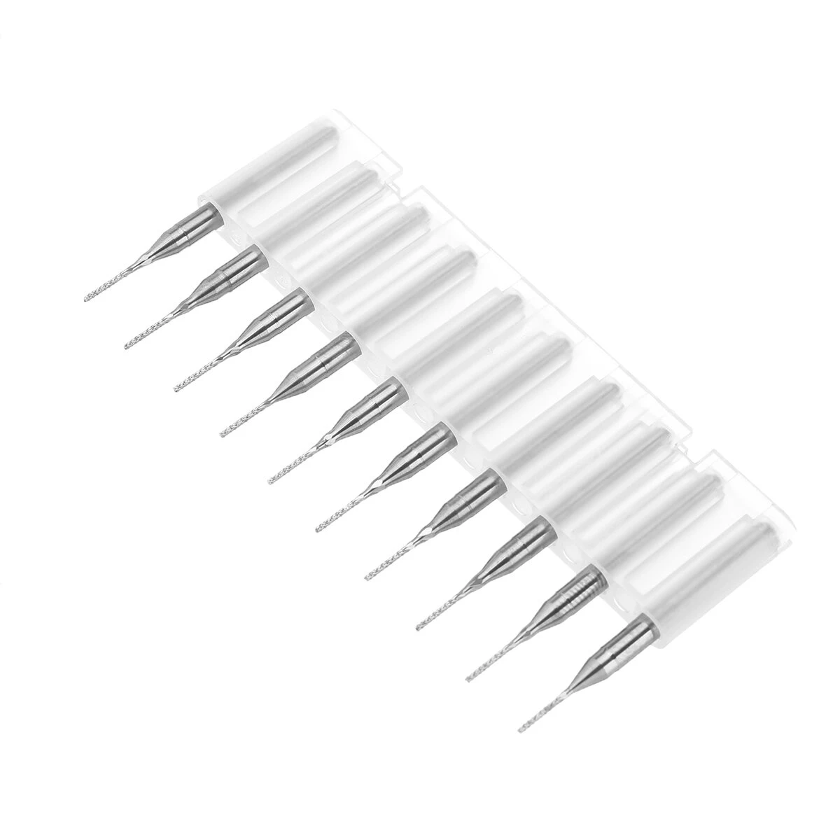 Drillpro DB-M4 10pc 0.8mm Tungsten Steel Milling Cutters 3.175mm Shank End Mill Bits - Image 4