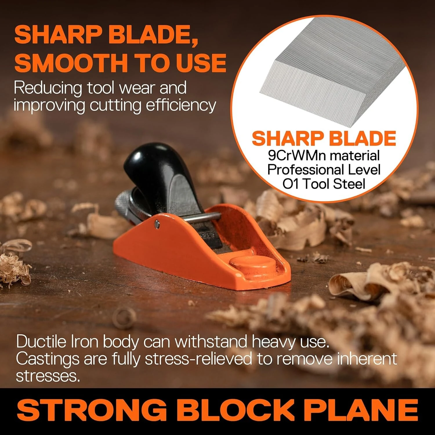 Pony Jorgensen 3.5 Mini Block Plane | Ductile Iron Body, Adjustable Blade for Woodworking - Image 3