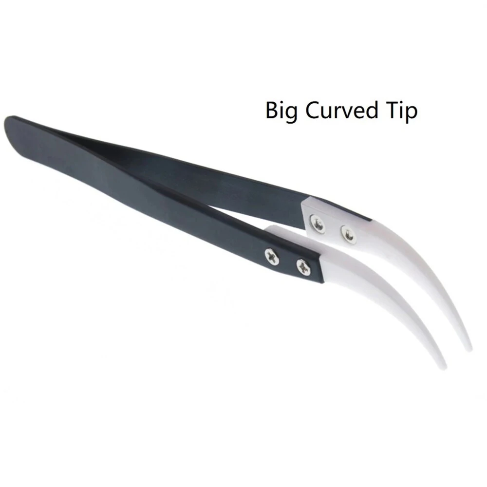 Ceramic Reverse Tweezers - Non Conductive & Heat Resistant - Curved & Straight Tips - Image 3