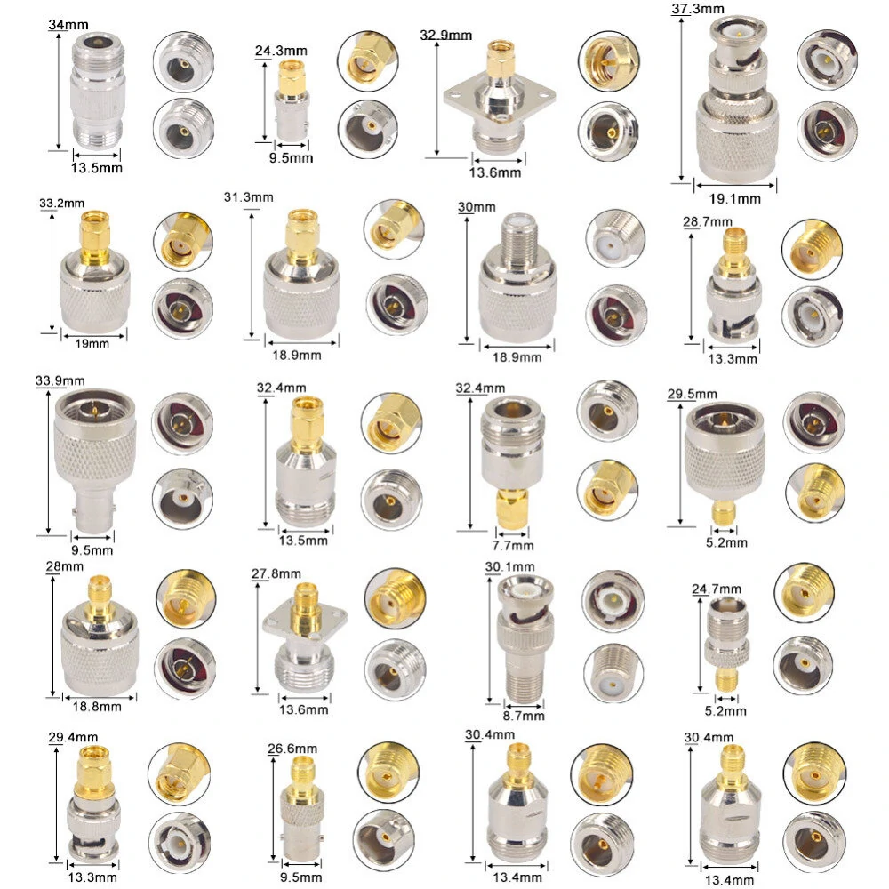 RFN01 SMA RF Adapter 20 Kit - N, BNC, TNC to SMA Connectors with Box - Image 3