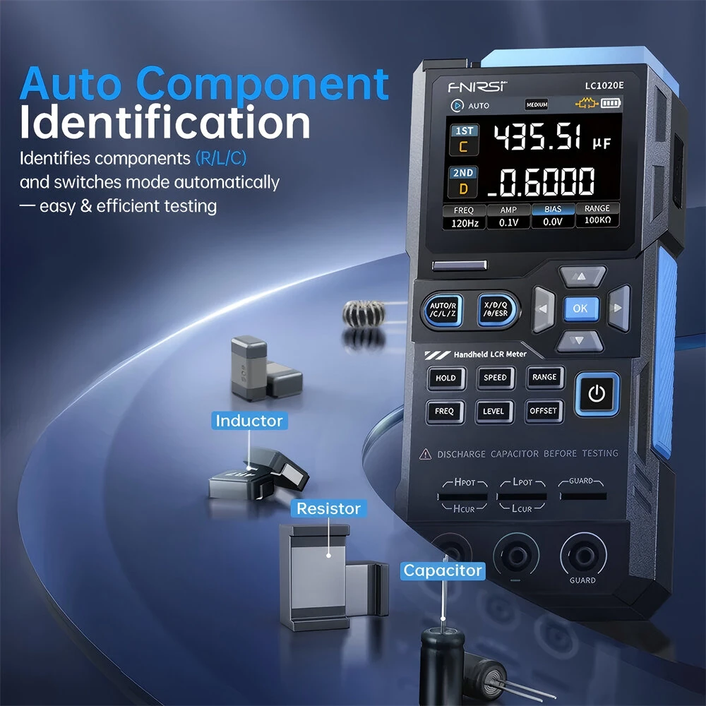 FNIRSI LC1020E LCR Tester | 100Hz-100kHz | Capacitance, Resistance, Inductance | USB-C - Image 3