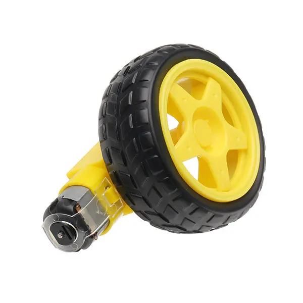 3-6V Dual Axis Gear Motor with 65mm Rubber Wheels | High Torque DC Motor - Image 4
