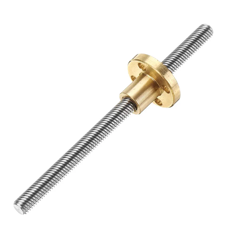 Machifit 100mm T6 Lead Screw | 6mm Thread 1mm Pitch with Flange Copper Nut - Image 2