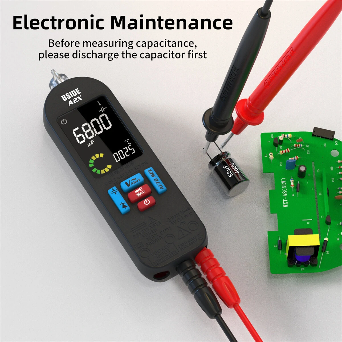 BSIDE Auto-Detect Digital Multimeter - Voltage & Resistance Tester with LCD Display - Image 3