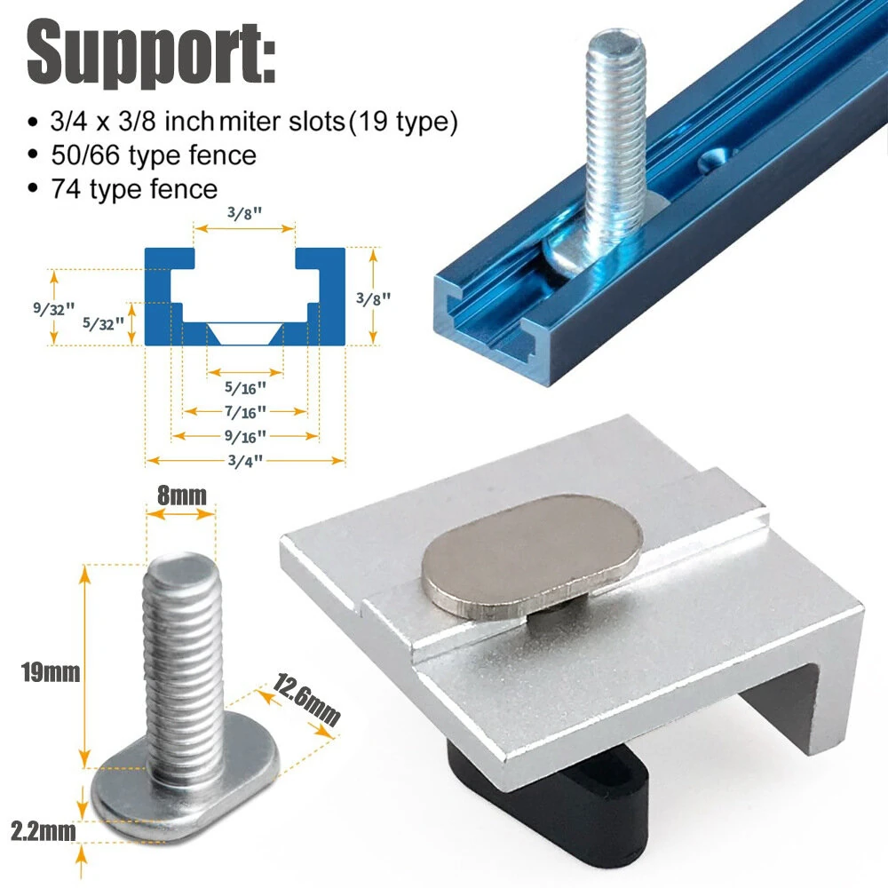 4Pcs T-Track Stop Block - Low-Profile CNC Router Table Clamp for Woodworking - Image 3