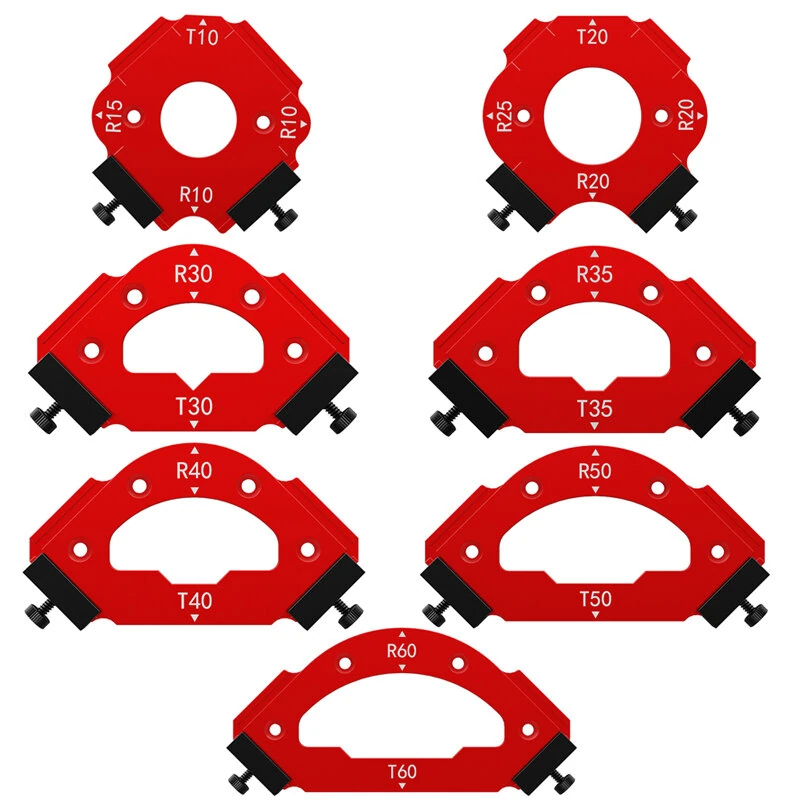 Corner Routing Jig Template with Removable Clip - R10 to R60 Arc Cutting Guide - Image 2