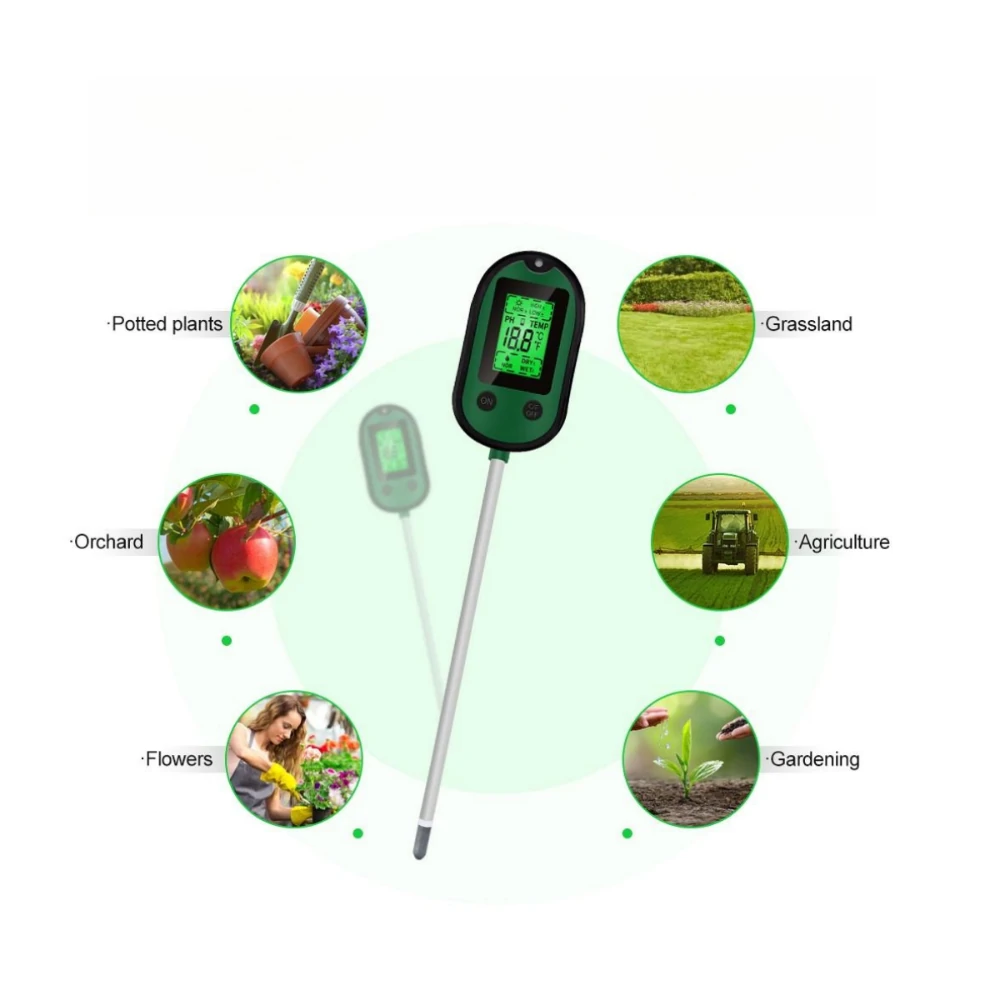 5-in-1 Soil Moisture Sensor & pH Meter | Metal Probe for Plants, Flowers, Lawn - Image 4