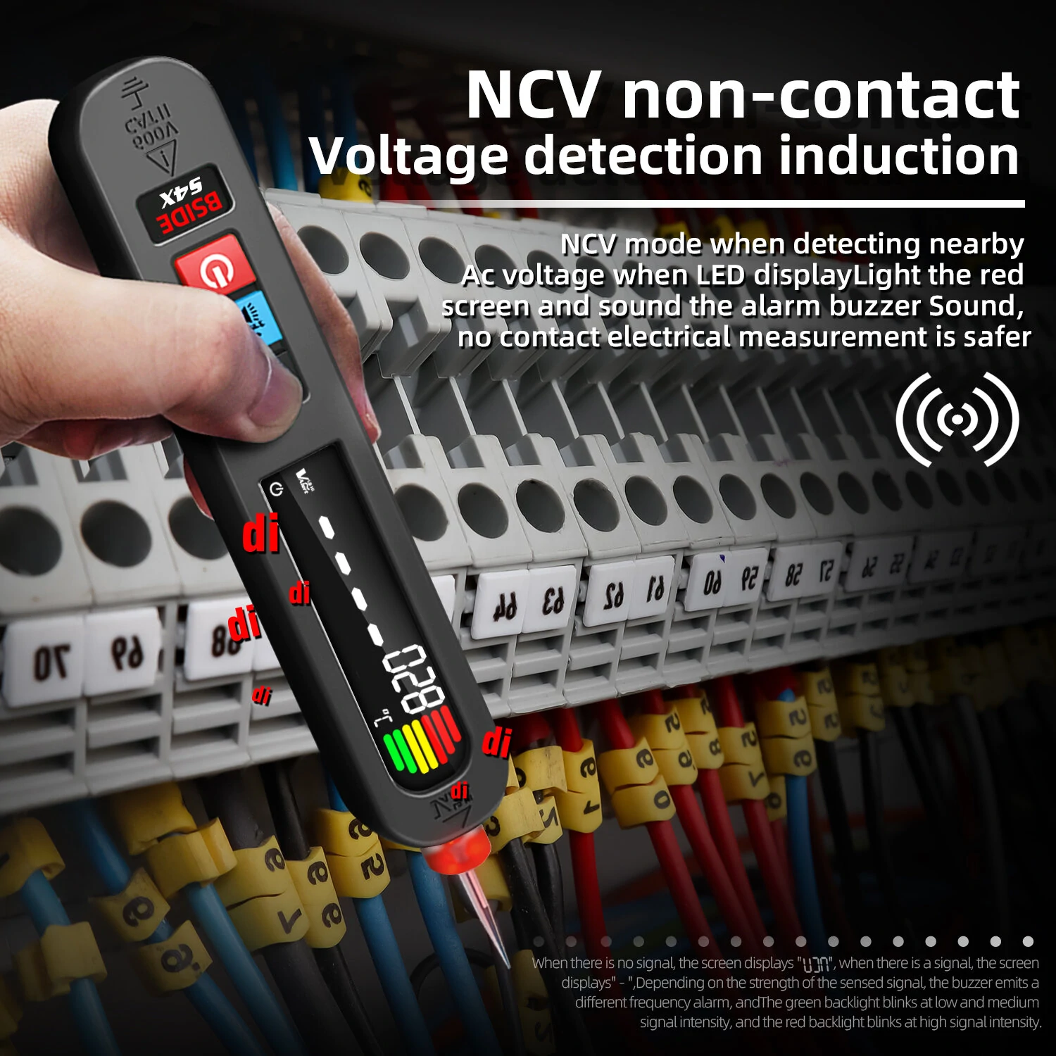 BSIDE S4X Smart Induction Voltage Pen - AC Detection to 300V, Temperature Sensor & Leakage Detection - Image 3