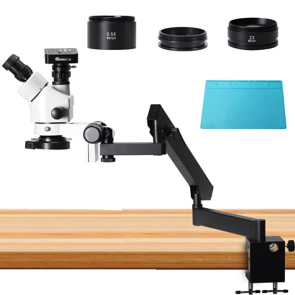 MUSTOOL 3.5X-90X Trinocular Stereo Microscope | 4K Camera & 34MP Video | PCB Inspection - Image 2