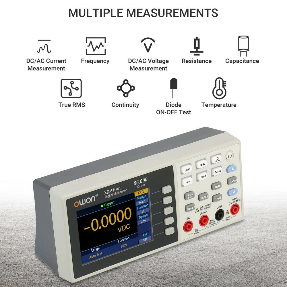 Owon XDM1041 Digital Multimeter | 55000 Counts High Accuracy | 3.5-inch TFT LCD Screen - Image 4