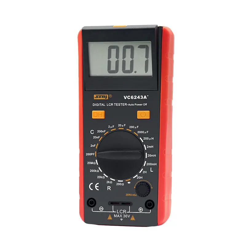 VC6243A Digital LCR Meter - Capacitance Inductance Resistance Tester with Clips & Bag - Image 2