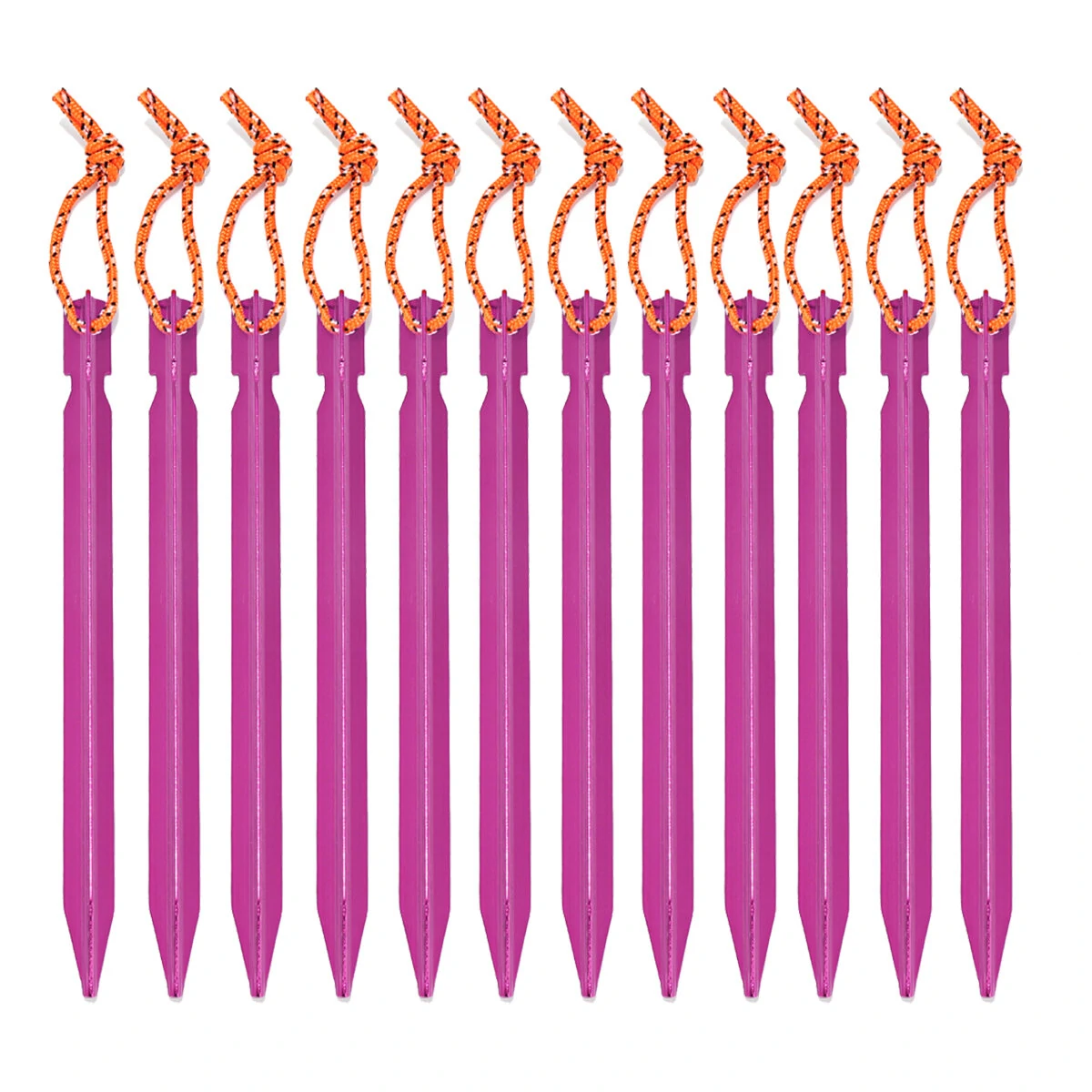 12PCS Aluminum Alloy Tent Stakes | Lightweight Camping Pegs with Rope - Image 5