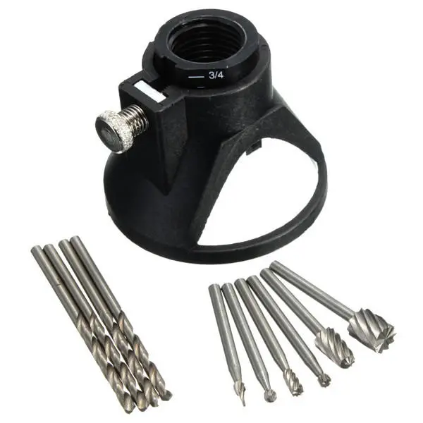 Drillpro Carving Locator 4pcs 3mm Twist Drills 6pcs Wood Milling Burrs Rotary Tool - Image 4
