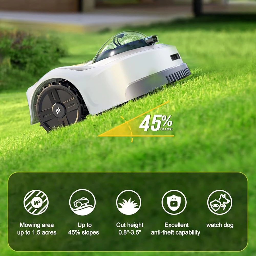 N1000 Robotic Lawn Mower for 0.75 Acres | RTK GPS & AI Navigation | Virtual Boundary | App Control - Image 2