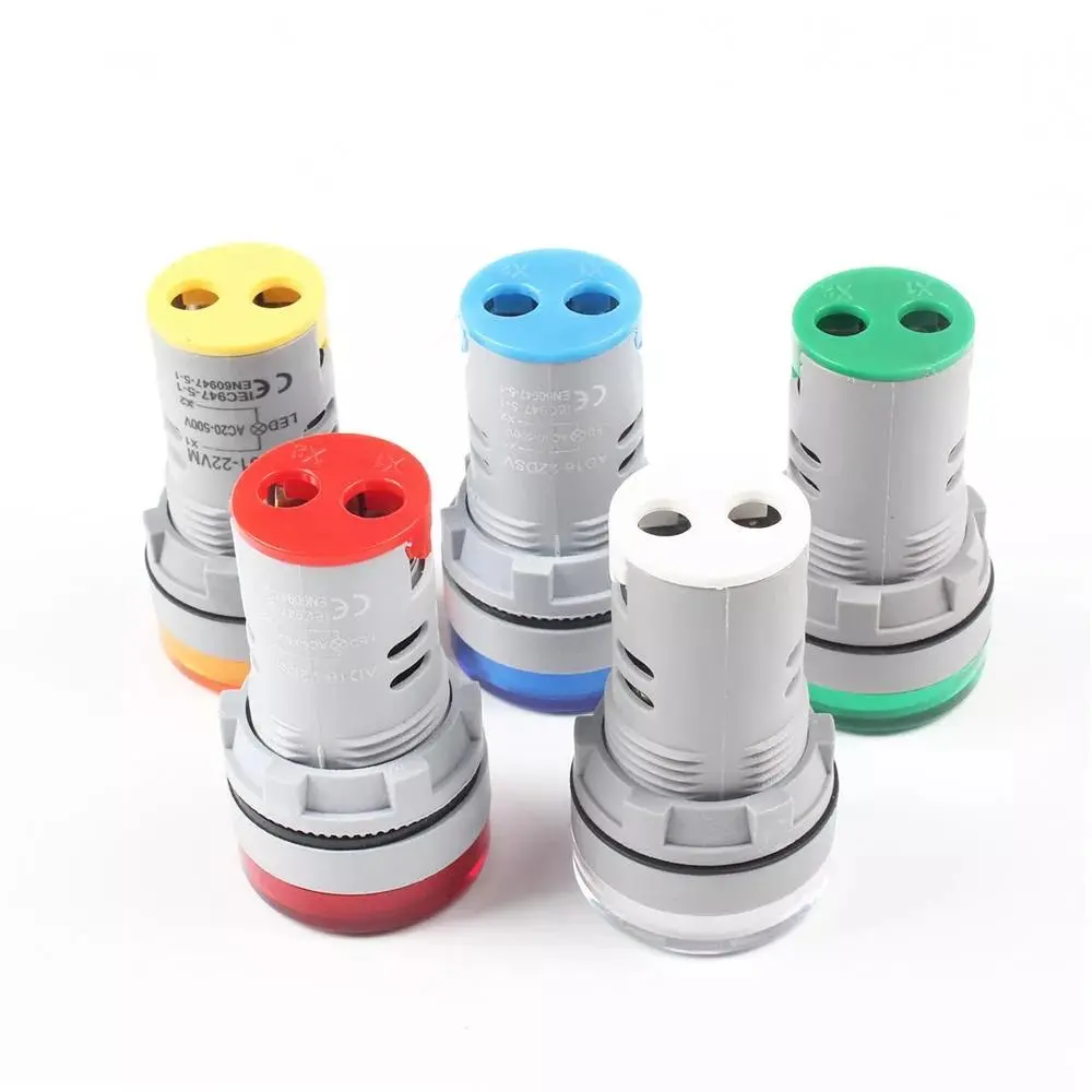 3Pcs AD16-22DSV Mini Voltage Meter | 22MM 110V 220V AC LED Display | Red Indicator Light - Image 2