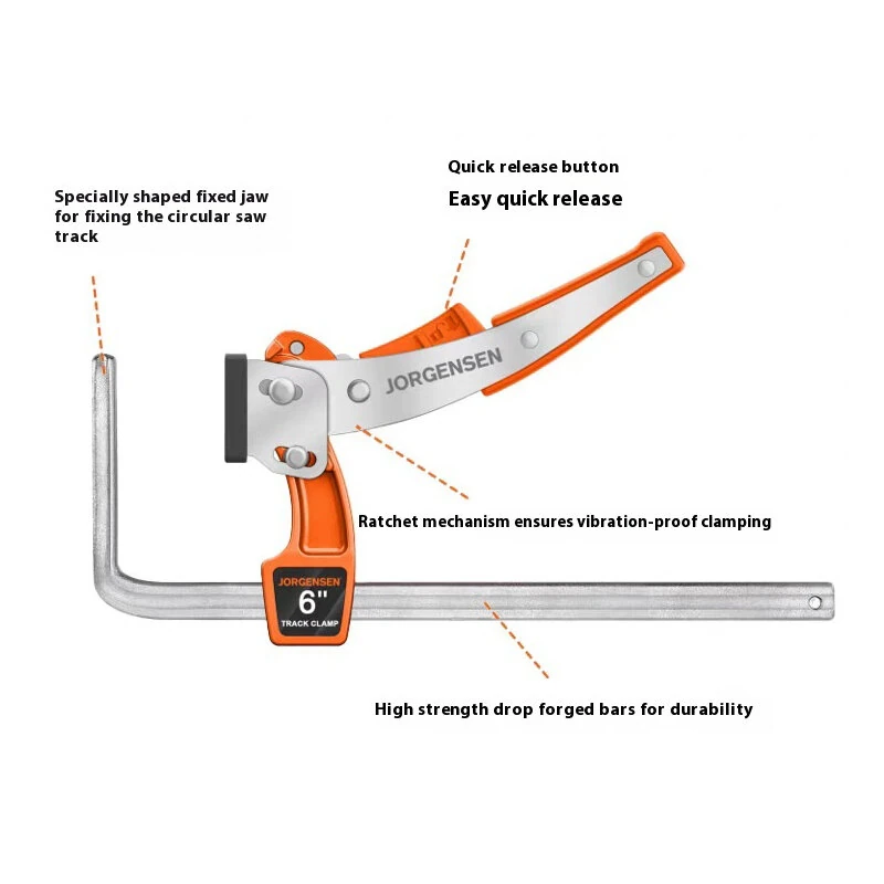 PonyJorgensen Quick Ratcheting MFT Clamp - 181kg Force for Makita Festool DeWalt Guide Rails - Image 4
