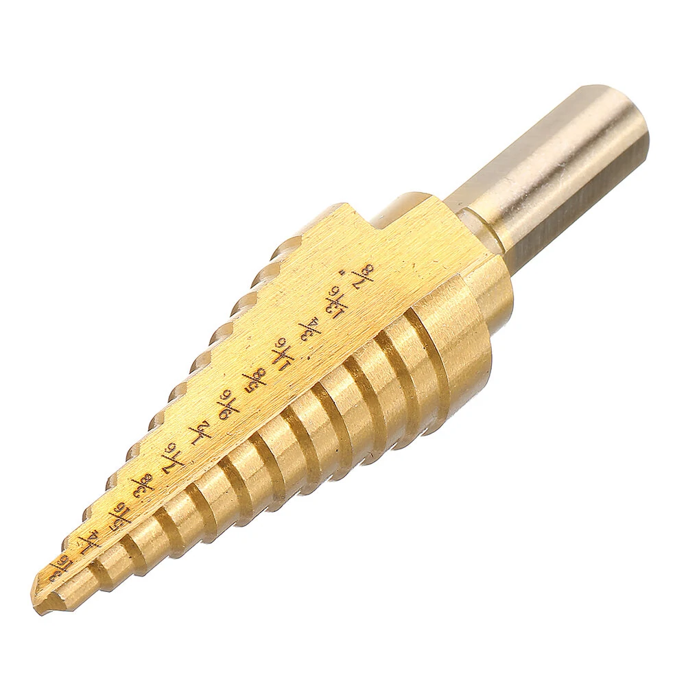 Drillpro 6PCS Titanium Step Drill Bit Set | 1/8 to 1-3/8 HSS | For Woodworking & Home Improvement - Image 4