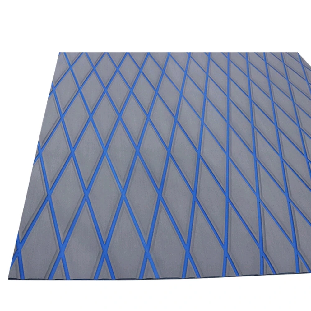 EVA Faux Teak Deck Mat - U-Trough Stick Gray Blue | Anti-Skid Boat Carpet - Image 3