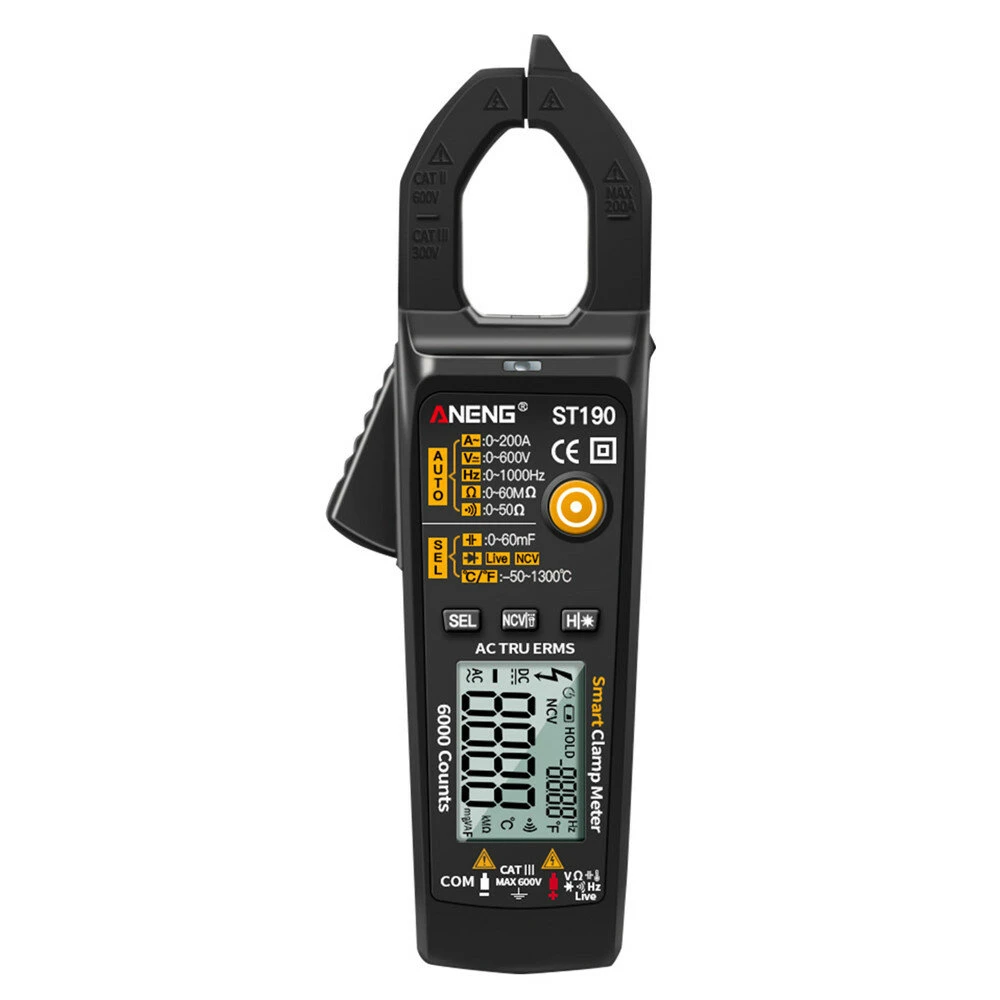 ANENG ST190 True RMS Clamp Meter - 6000 Count Digital Multimeter | AC Current Tester - Image 2