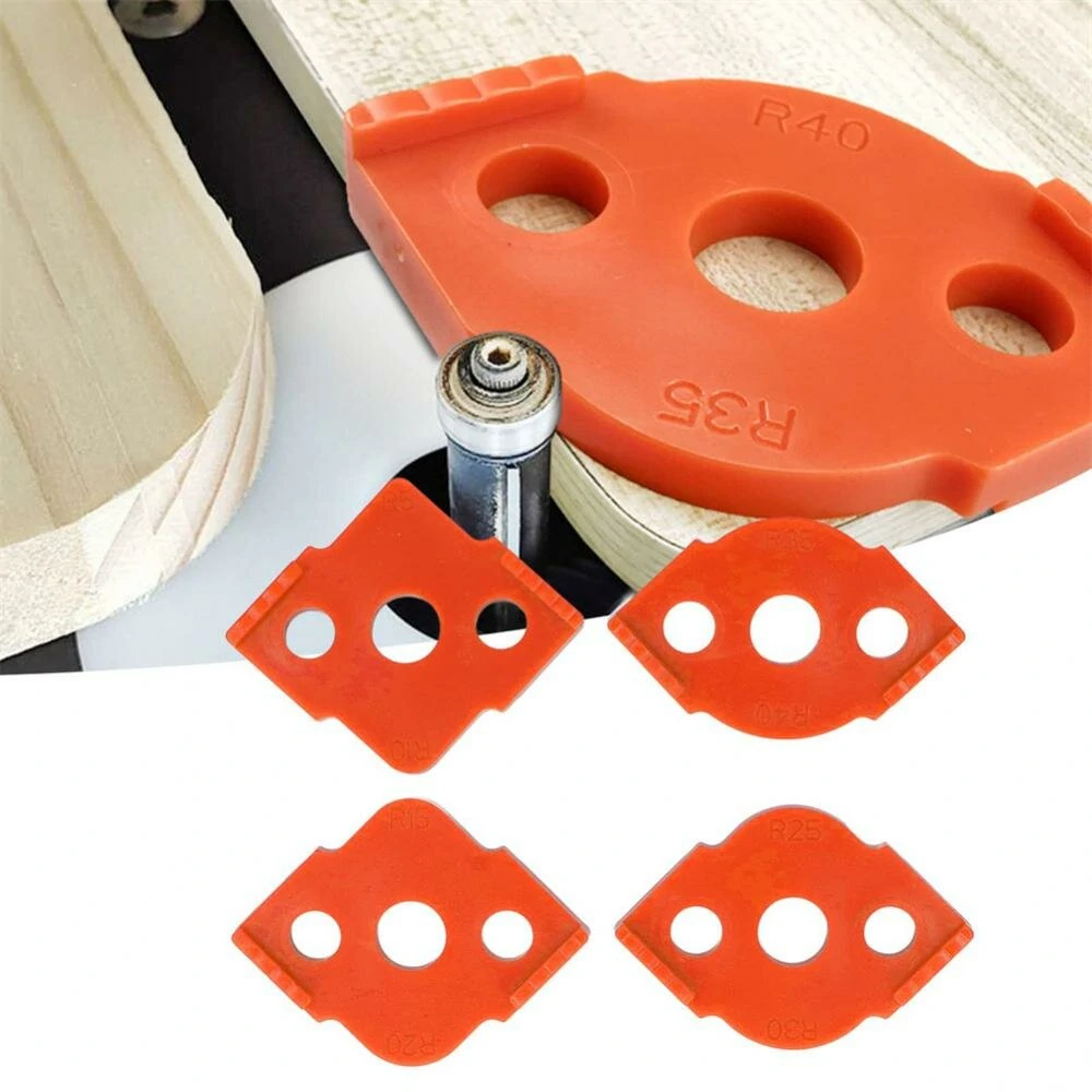 4pcs Woodworking Router Corner Jig | R Angle Template for Curved Milling - High Hardness ABS Tool - Image 2