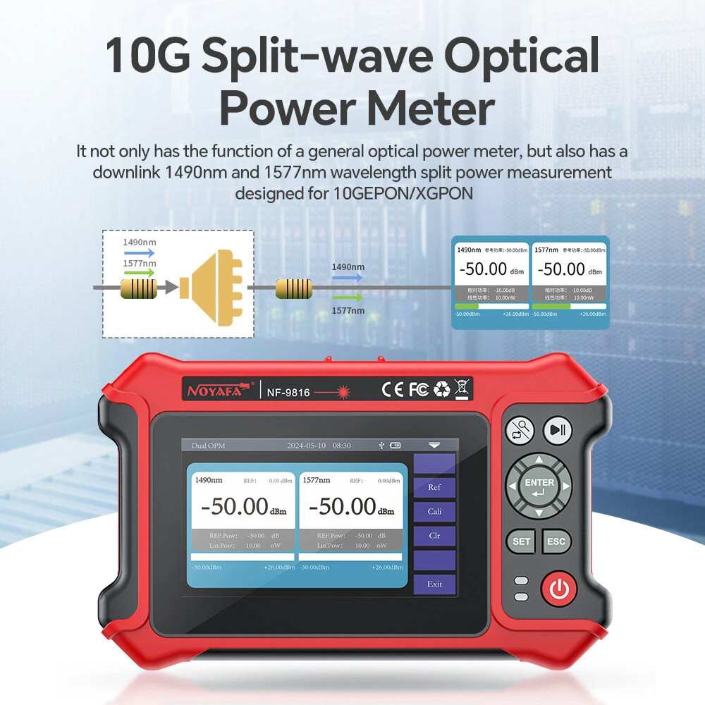 NOYAFA NF-9816 OTDR Fiber Fault Locator | 1310/1550nm Dual Wavelength | with Visual Fault Locator - Image 5