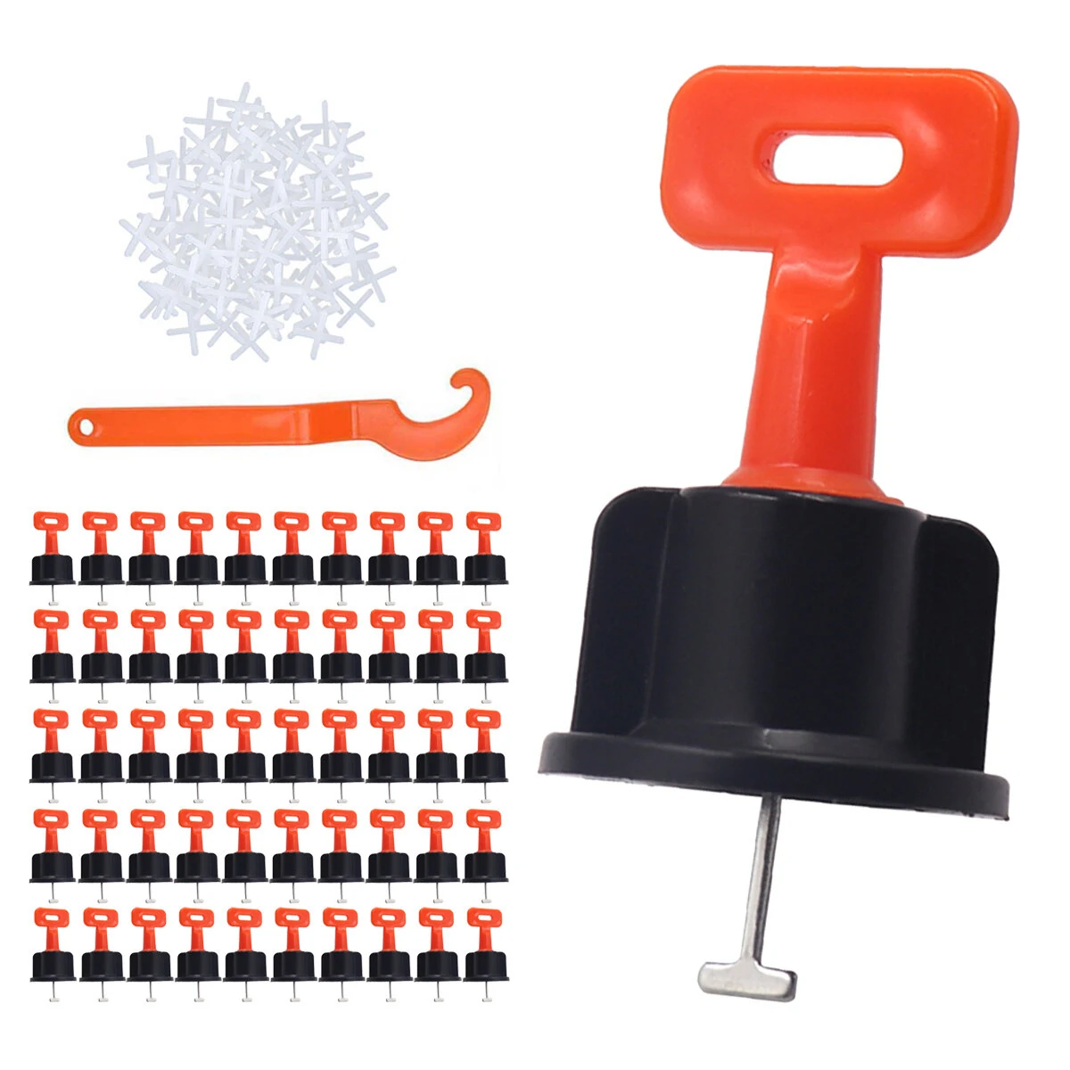 151PC Reusable Tile Leveling System Kit - Ceramic T-Lock Spacer & Locator Tool - Image 2