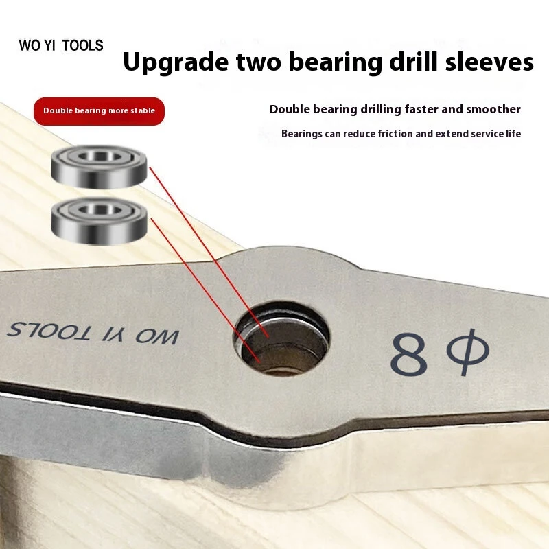 WO YI TOOLS Self-Centering Doweling Jig - 6mm 8mm 10mm Drill Guide with Bits & Stop Collar - Image 4