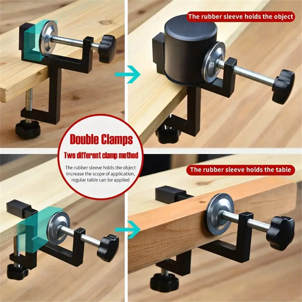 2PCS Aluminum Alloy Woodworking Double Clamps | G Clips for Cutting & Fixing - Image 4