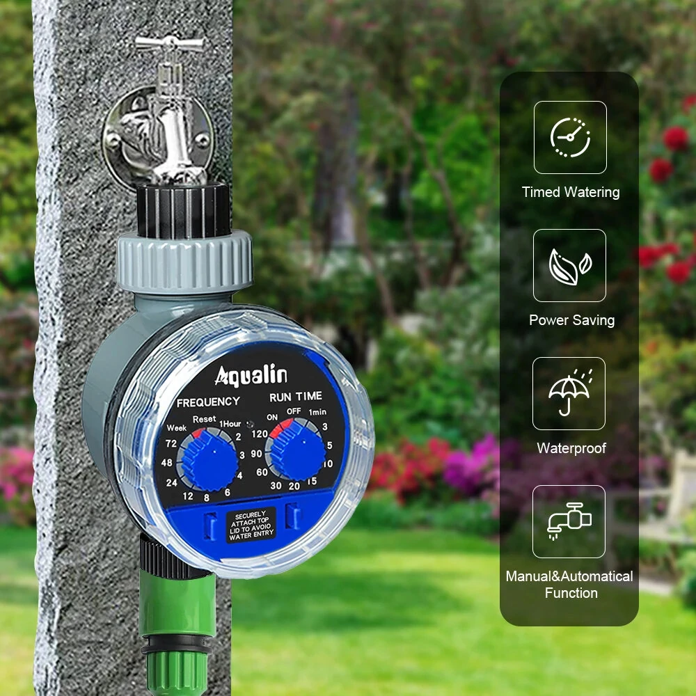 Aqualin Automatic Garden Water Timer | Easy Install on 3/4 Faucet | Adjustable Frequency & Run Time - Image 2