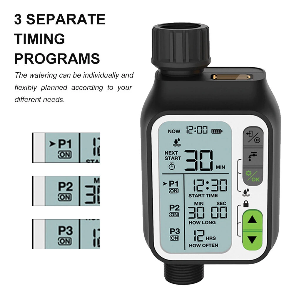 Automatic Irrigation Timer - 3 Separate Timing Programs - Electronic Outdoor Garden Regulator - Image 3