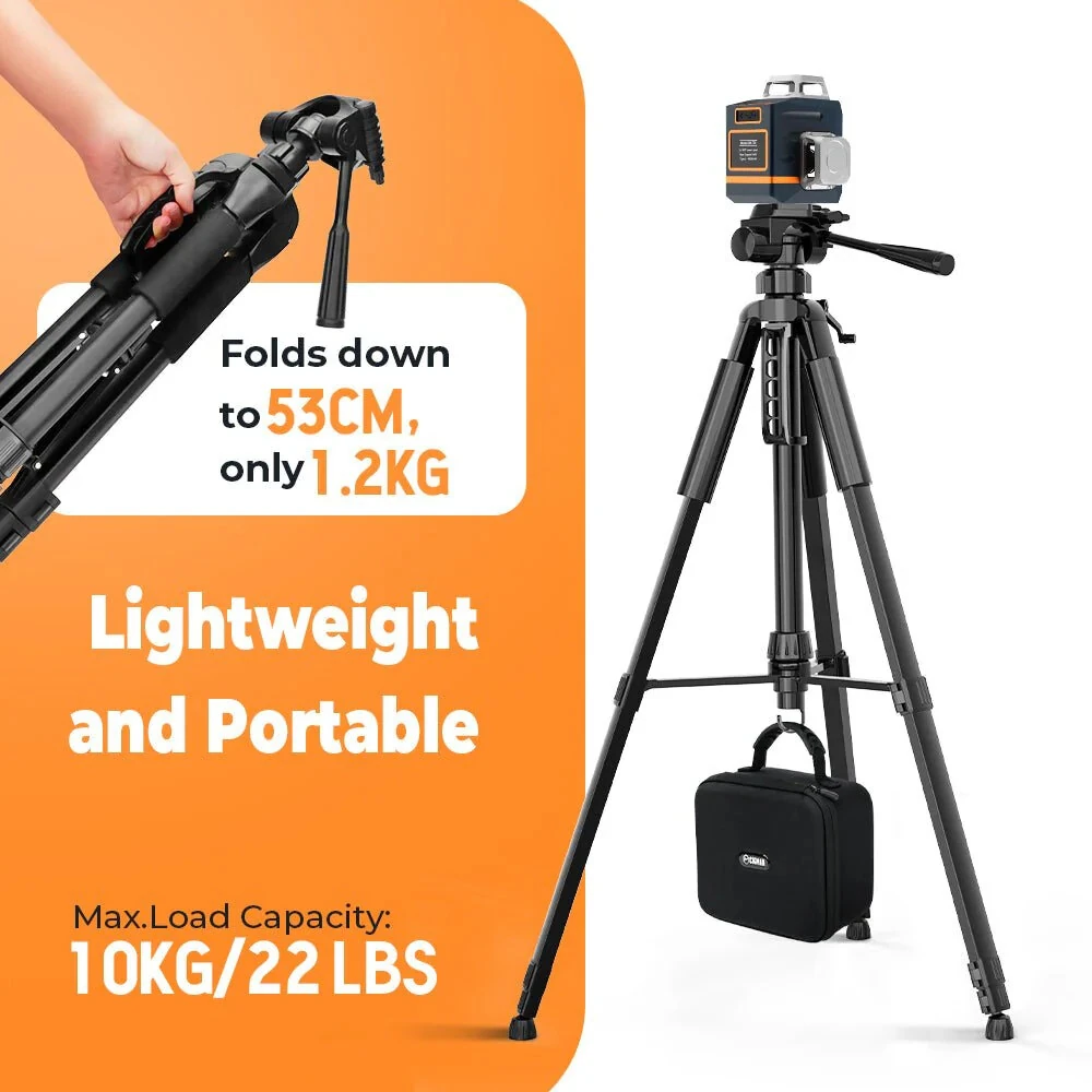 CIGMAN CTP01 Laser Level Tripod | 1.5M Height 360 Rotation | 3-Way Pan Head - Image 5