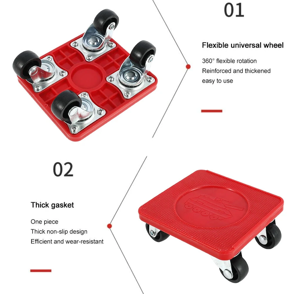 Furniture Lifter Mover Set - Heavy Duty 400kg Capacity with Universal Wheels | Red - Image 5