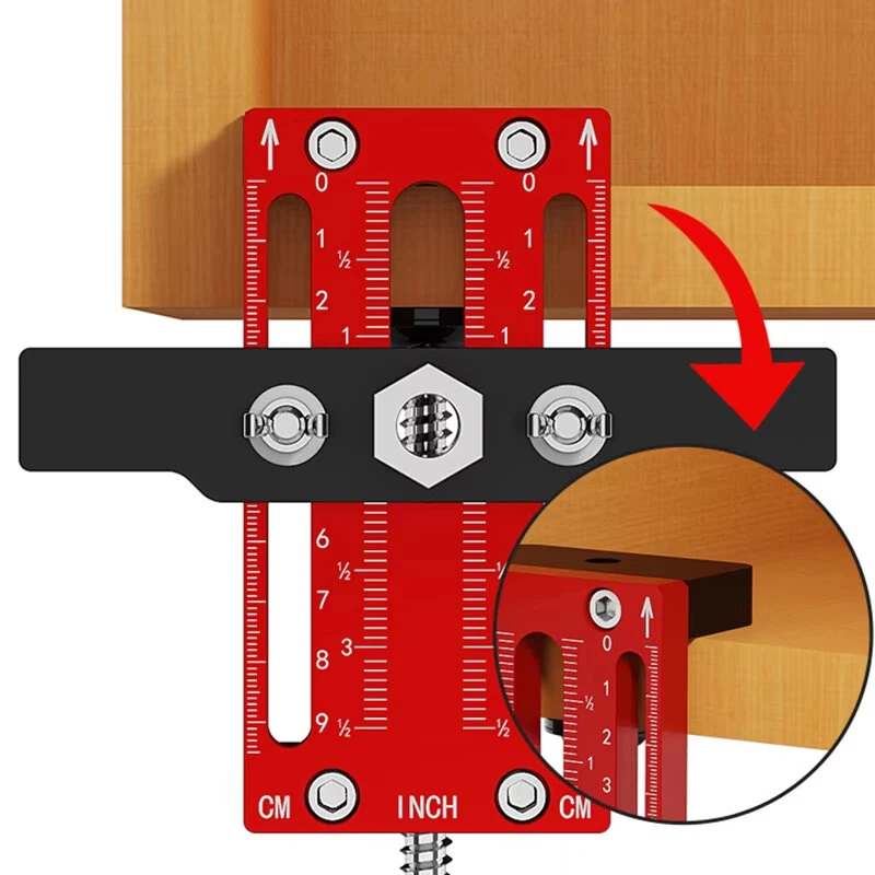 Upgrade Cabinet Door Mounting Jig - Aluminum Alloy Drill Locator for Framed & Frameless Cabinets | 10-85mm Thickness - Image 4