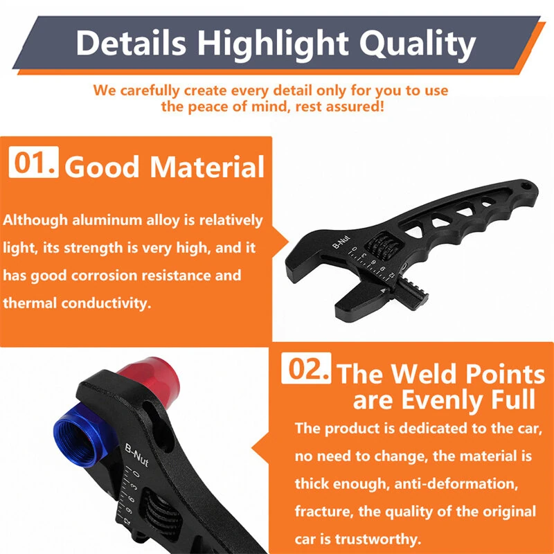 Universal AN3-12 Adjustable Wrench - Lightweight Aluminum & Corrosion-Resistant - Image 4