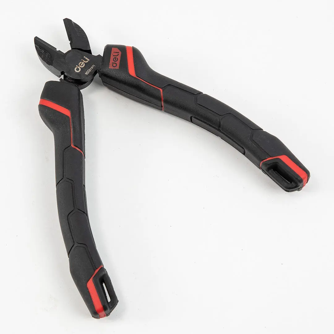DeLi DL0204 Right-Hand Diagonal Nose Pliers | Anti-Slip Insulation Rubber Hand Tool - Image 2