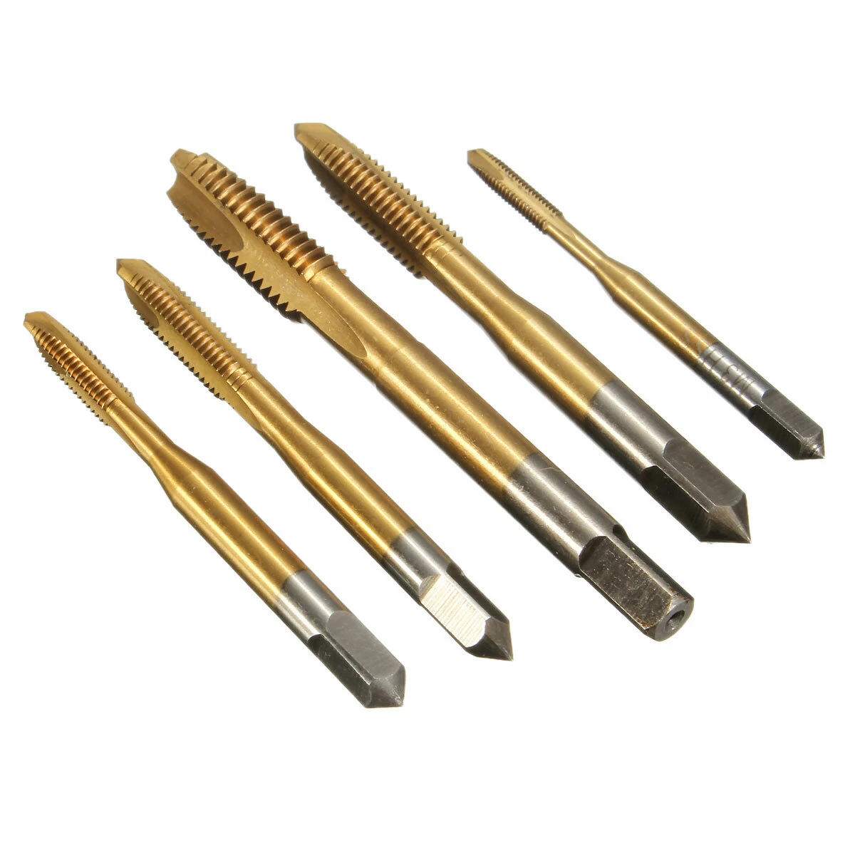 5pcs M3-M8 HSS Spiral Point Tap Set | Metric Titanium Machine Screw Taps - Image 4