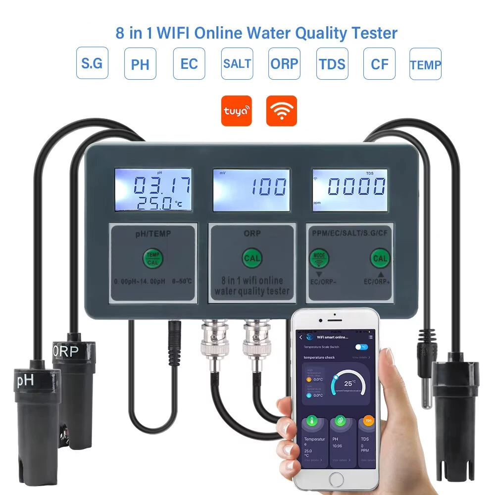 Tuya Smart Water Quality Tester - PH ORP TDS EC Salt Monitor | WiFi Data Logger for Aquarium - Image 2