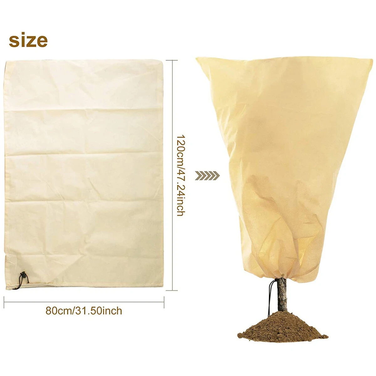 Gardening Plant Frost Cover - Drawstring Design, Breathable Antifreeze Protection - Image 4