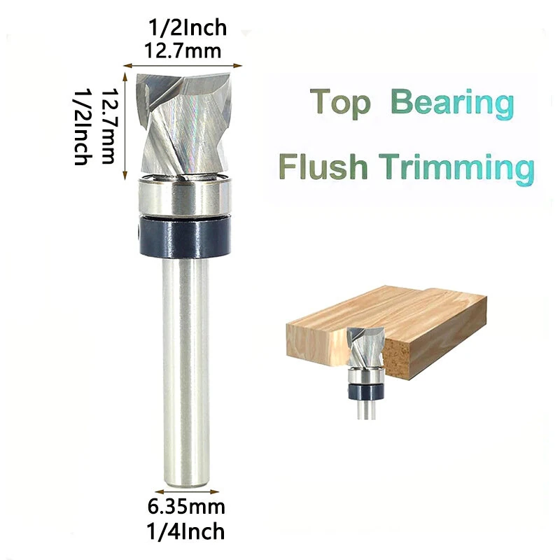 Whiteside Router Bits 1/4-Inch Shank Flush Trim Bit | 1/2-Inch Cutting Diameter Top Bearing for Woodworking - Image 3