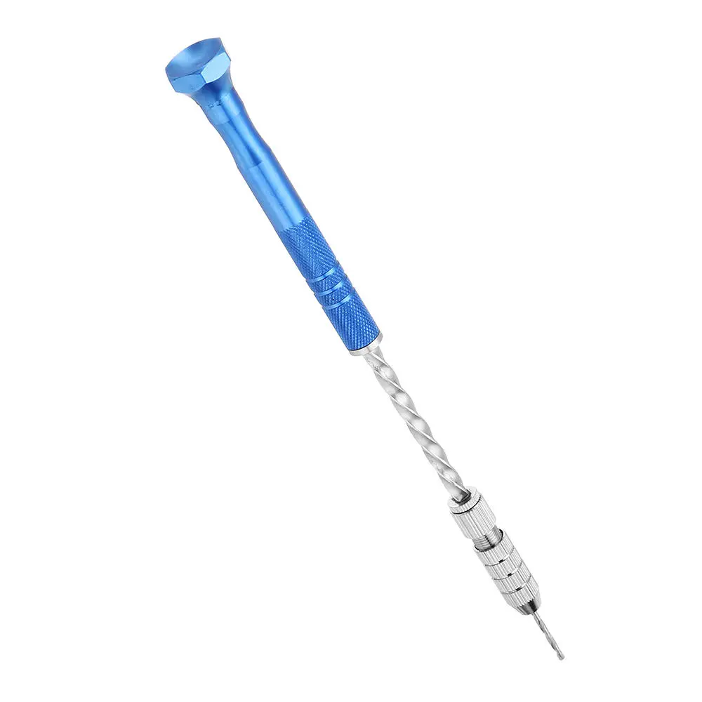 Drillpro Semi-Automatic Mini Hand Drill | 2 Double Side Chucks & 10 Twist Bits - Image 3