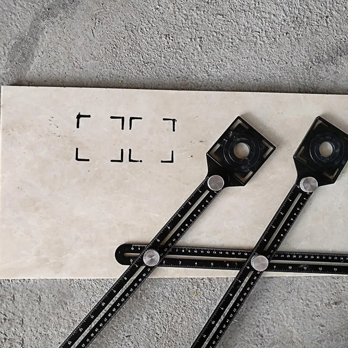 Double Head Folding Ruler Drill Guide | Ceramic Tile Hole Locator & Pocket Hole Jig Tool - Image 5