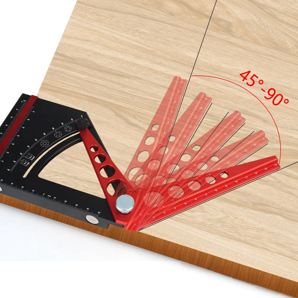 Aluminum Alloy Adjustable Set Square Scriber | Movable Angle Protractor Tool - Image 4