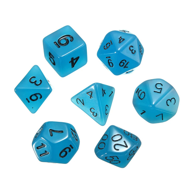 Multi-sided Luminous Polyhedral Dice Set - 7pcs Noctilucent Acrylic Dice - Image 4
