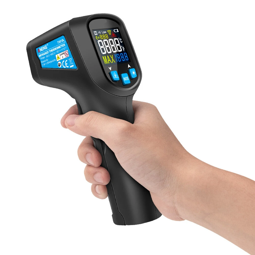 ANENG TH01A Non-Contact IR Thermometer | -50° to 400°C | Hygrometer & Color LCD - Image 2
