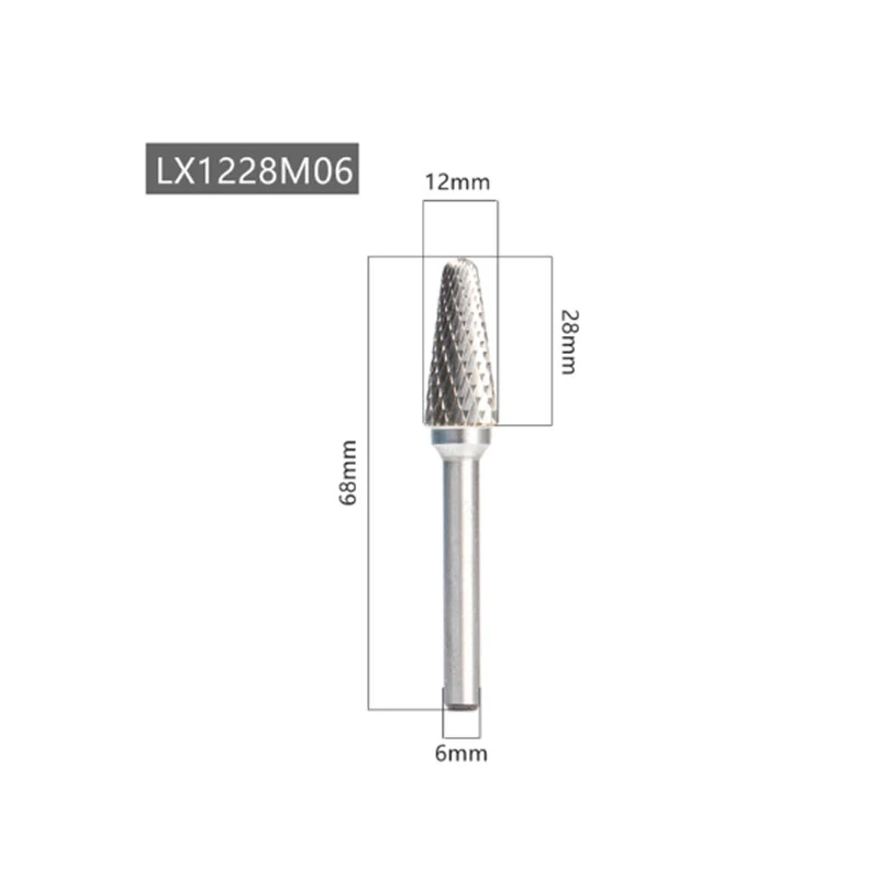 LX1228M06 Tungsten Carbide Rotary File Burr - Die Grinder Abrasive Tool for Milling & Carving - Image 3