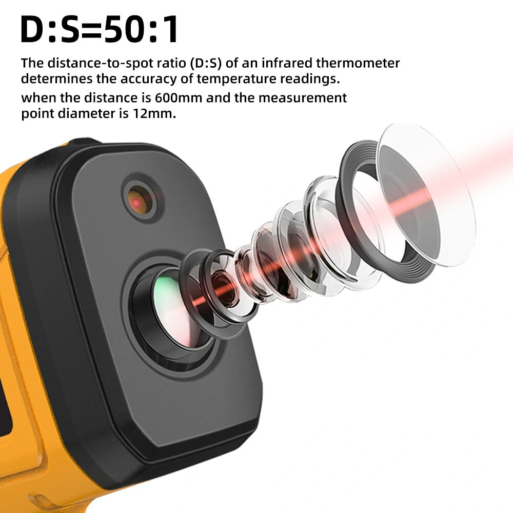 BSIDE Infrared Thermometer -50 to 1400°C | 50:1 Ratio Non-Contact Laser Pyrometer - Image 3