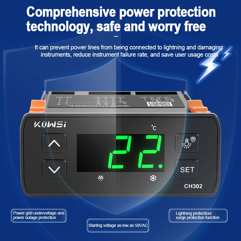 KWS-CH302 Digital Thermostat for Incubator | AC 110-220V | Dual Sensor & Alarm - Image 5