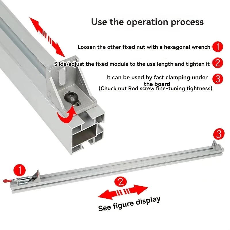 Aluminum Alloy Table Saw Fence & Board Clamp | Circular Saw Guide Ruler for Woodworking - Image 3