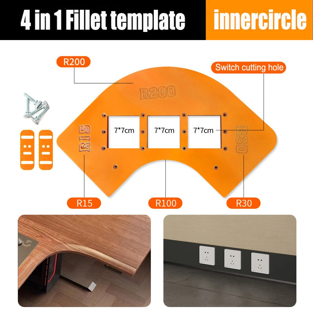 Woodworking Router Corner Radius Templates Jig - R5 to R40 Arc Set | Router Table Tool - Image 4
