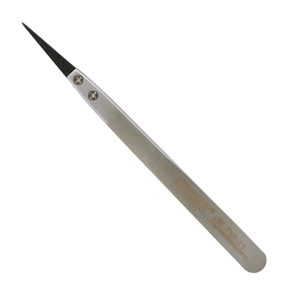 JAKEMY JM-T10-11 Anti-static Tweezers Kit | Stainless Steel, Pointed & Curved Tips - Image 4